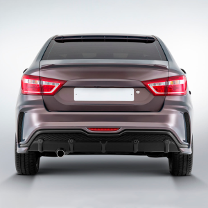 Бампер задний под насадку на глушитель "Xmug" для LADA Vesta