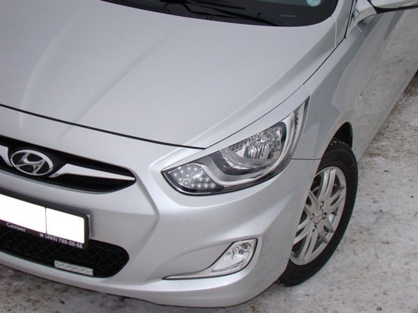 Накладки на фары (реснички) Hyundai Solaris var№1 купить в интернет-магазине tuning63