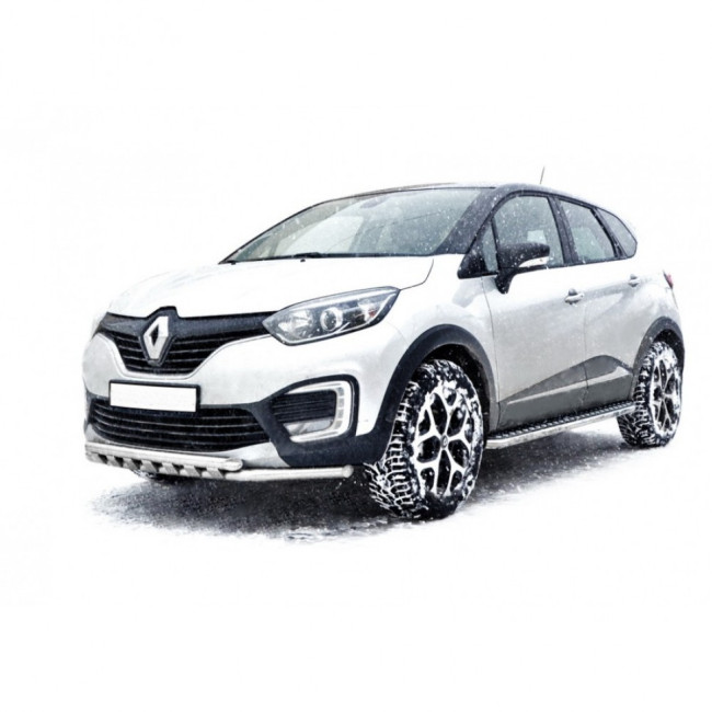 Защита переднего бампера «Труба двойная» (d51) для Renault Kaptur (2016-н.в.) купить в интернет-магазине tuning63