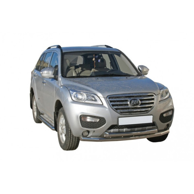 Защита порогов с алюминиевым листом (d63,5) для Lifan X60 (2012-2015) купить в интернет-магазине tuning63