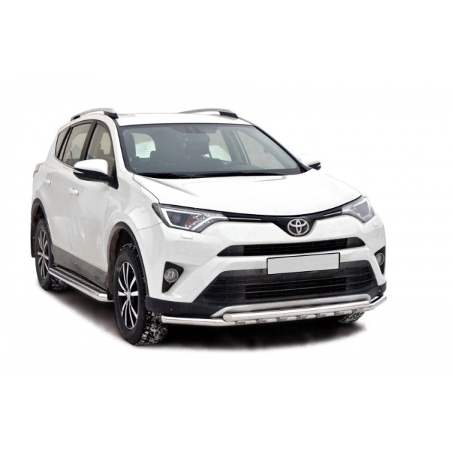 Защита переднего бампера «Труба двойная» (d51) для Toyota RAV4 рестайлинг (2015-н.в.) купить в интернет-магазине tuning63