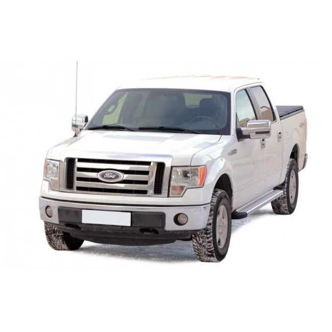 Защита порогов «Бумер» алюминиевая с резинкой для Ford F150 (2009-2014) купить в интернет-магазине tuning63