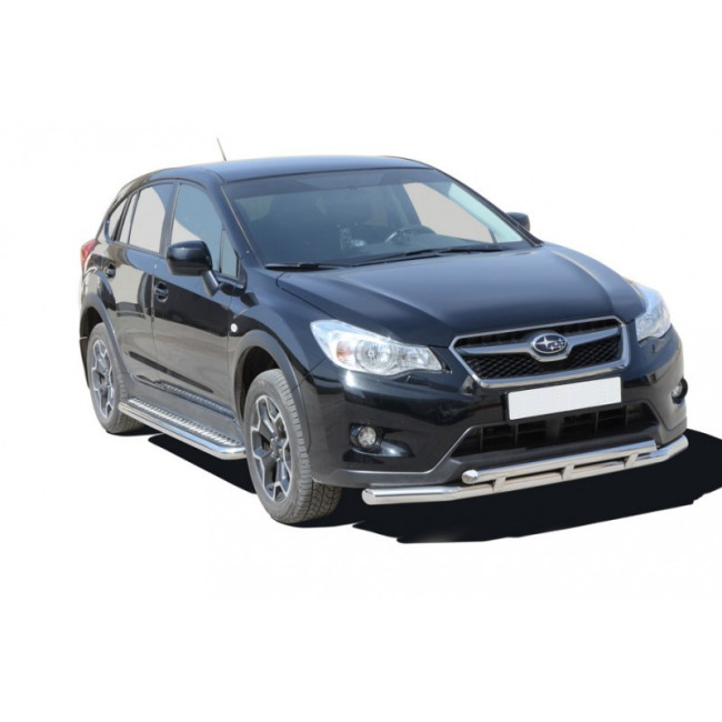 Защита переднего бампера «Труба двойная» (d63) для Subaru XV (2011-2016) купить в интернет-магазине tuning63