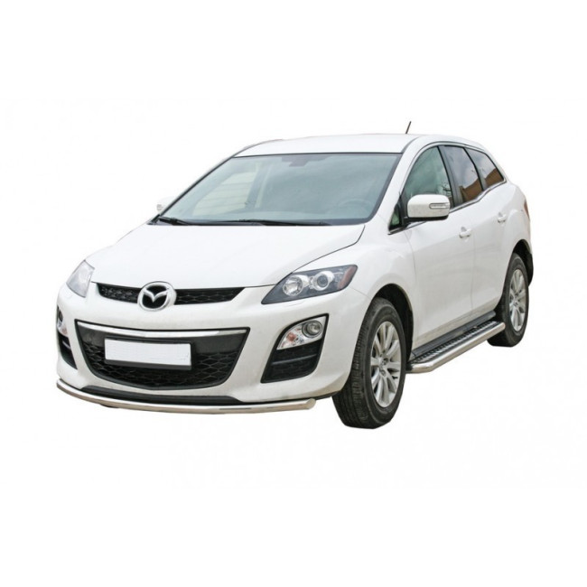 Защита порогов с алюминиевым листом (d63,5) для Mazda CX-7 (2006-2012) купить в интернет-магазине tuning63