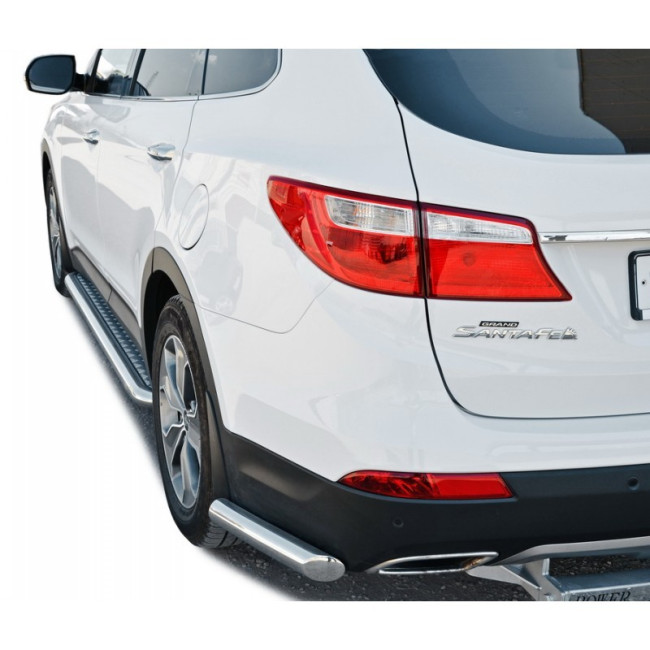 Защита заднего бампера «Уголки» (d63) для Hyundai Grand Santa Fe (2015-н.в.) купить в интернет-магазине tuning63