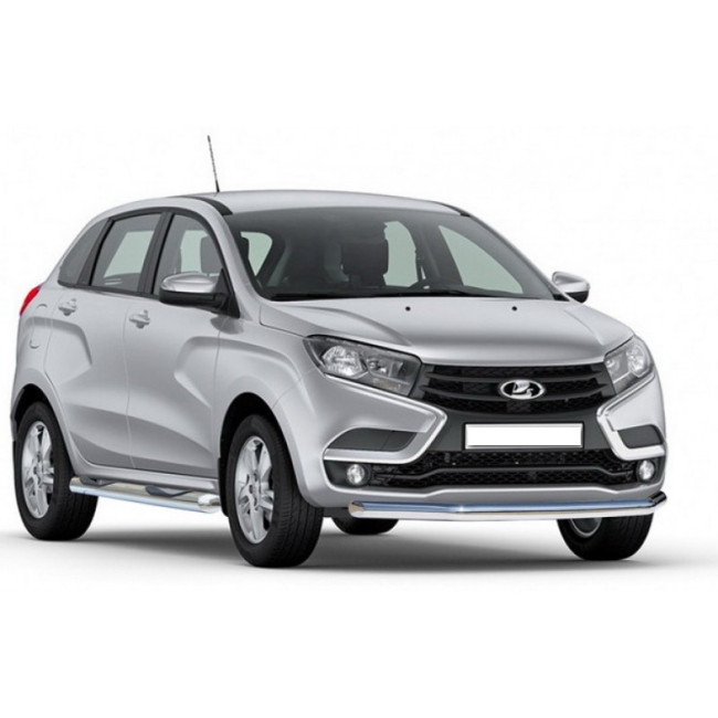Защита порогов «Труба с проступью» для LADA X-ray (d76) купить в интернет-магазине tuning63