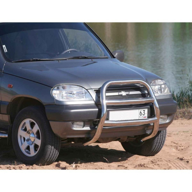 Кенгурин "Высокий" с двумя поперечинами ВАЗ 2123 "Chevrolet Niva" (d63,5) купить в интернет-магазине tuning63
