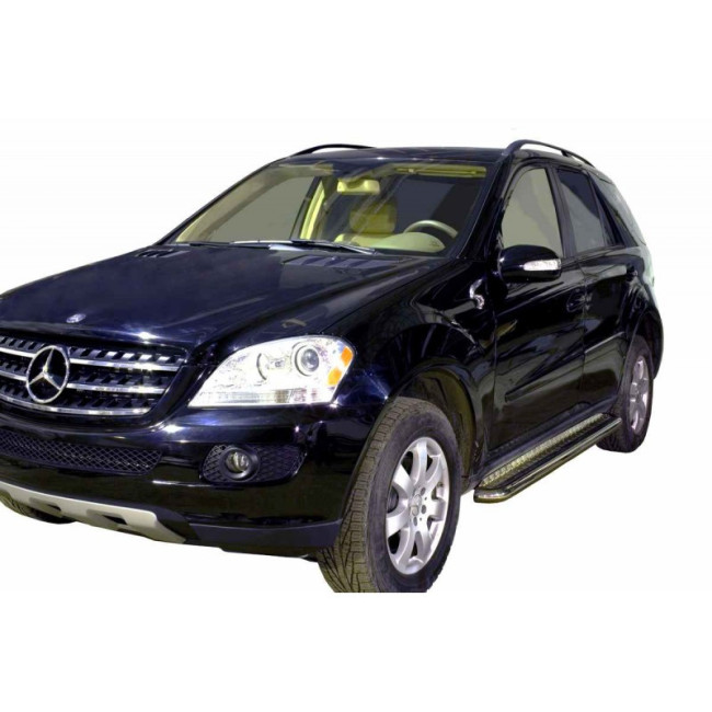 Защита порогов с алюминиевым листом (d63,5) для Mercedes-Benz ML 320/350 (2005-2008) купить в интернет-магазине tuning63