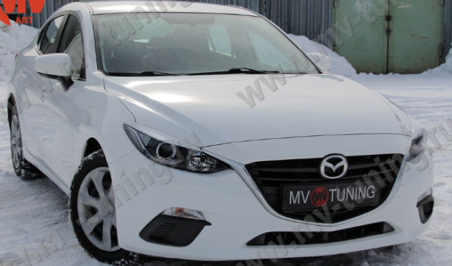 Накладки на фары (реснички) Mazda 3 (2013-н.в.) var №2 купить в интернет-магазине tuning63