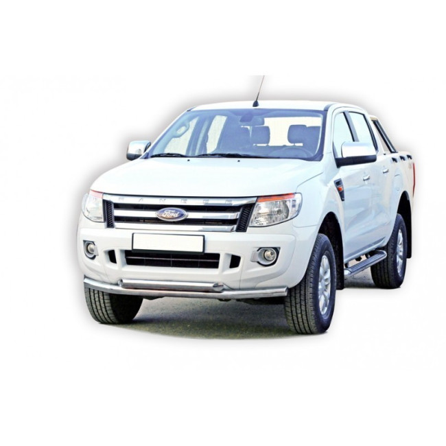 Защита переднего бампера «Труба двойная» (d63,5) для Ford Ranger (2011-2015) купить в интернет-магазине tuning63