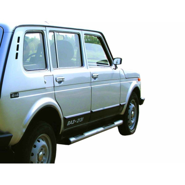 Защита порогов «Труба с проступью» с металлической заглушкой ВАЗ 2131 "LADA 4х4" купить в интернет-магазине tuning63