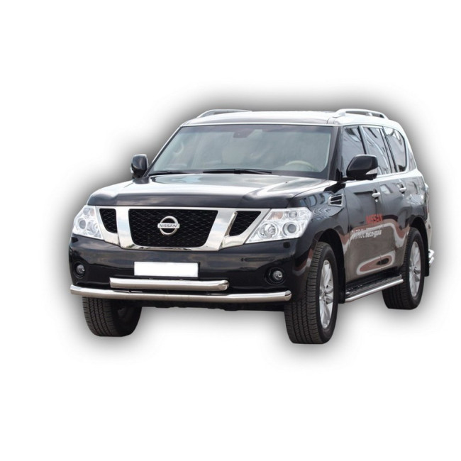 Защита порогов «Труба» (d40) для Nissan Patrol (2010-2014) купить в интернет-магазине tuning63