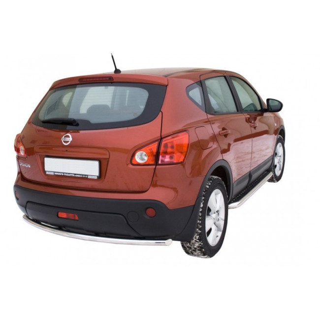 Защита порогов с алюминиевым листом (d63,5) для Nissan Qashqai (2007-2014) купить в интернет-магазине tuning63