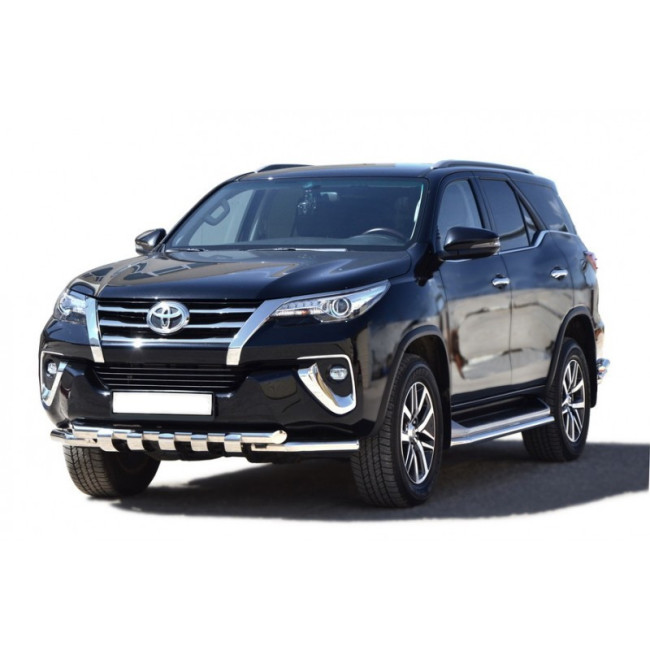 Защита порогов «Труба» (d40) для Toyota Fortuner (2017-н.в.) купить в интернет-магазине tuning63