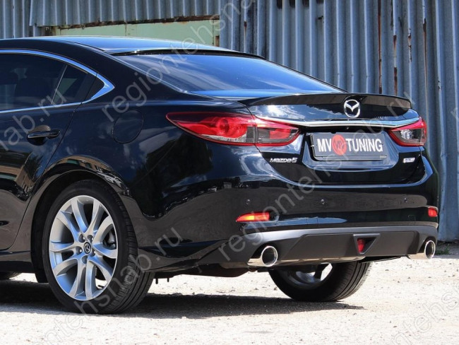 Диффузор заднего бампера var №1 (ровный + стоп сигнал) Mazda 6 (2013-н.в.) купить в интернет-магазине tuning63