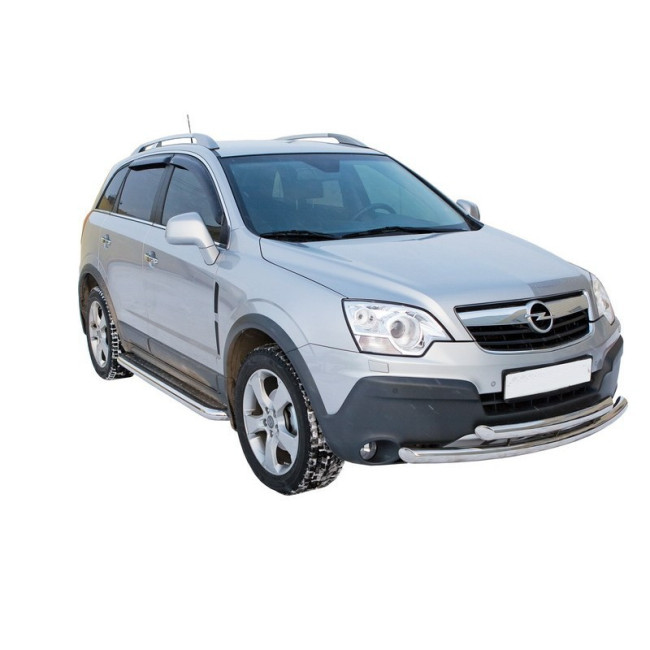 Защита порогов с алюминиевым листом (d63,5) для Opel Antara(2006-2012) купить в интернет-магазине tuning63