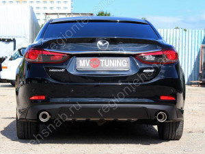 Диффузор заднего бампера var №3 (ровный) Mazda 6 (2013-н.в.)