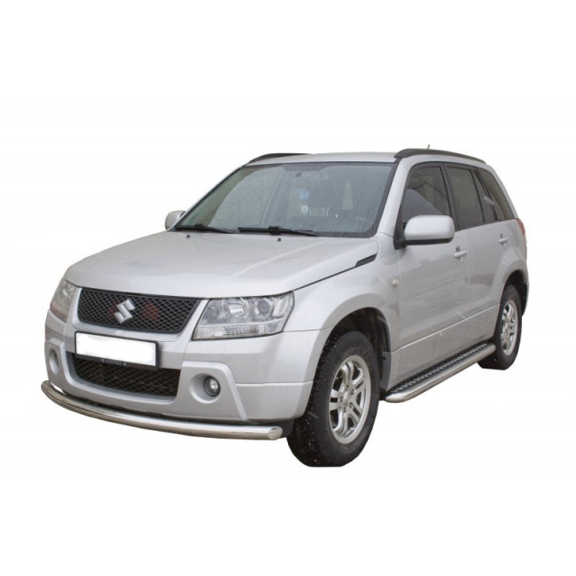 Защита порогов с алюминиевым листом (d63,5) для Suzuki Grand Vitara (2005-2008) купить в интернет-магазине tuning63