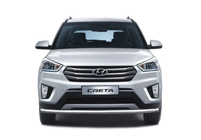 Защита переднего бампера одинарная Ø63мм (НПС) HYUNDAI Creta (2016-н.в.) купить в интернет-магазине tuning63