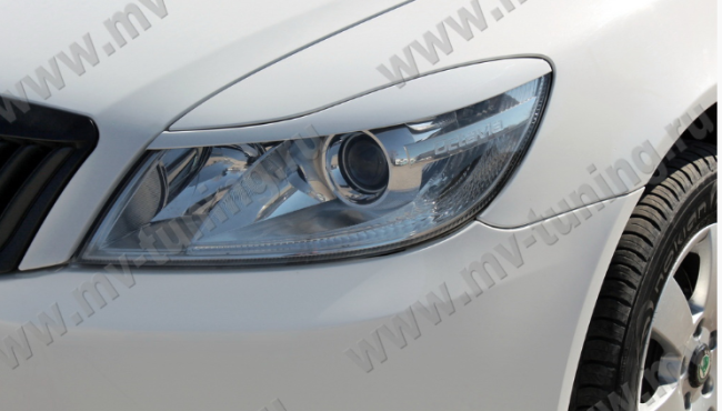 Накладки на фары (реснички) Skoda Octavia II FL (2008-2013 г.в.) купить в интернет-магазине tuning63
