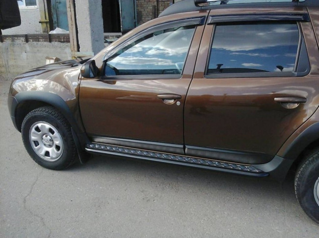 Защита порогов с алюминиевой площадкой 51мм (ППК) "Эстонец" Renault Duster (2012-2020), Nissan Terrano (2014-н.в.) купить в интернет-магазине tuning63