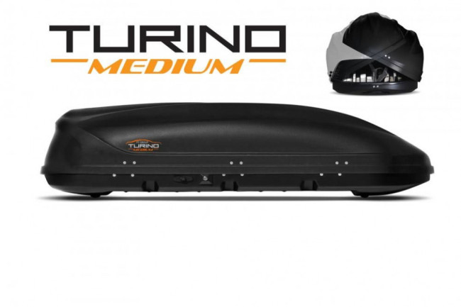 Бокс-багажник на крышу Аэродинамический "Turino Medium" ДВУСТОРОННЕЕ открывание купить в интернет-магазине tuning63