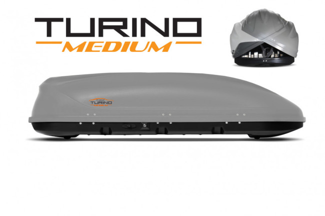 Бокс-багажник на крышу Аэродинамический "Turino Medium" ДВУСТОРОННЕЕ открывание купить в интернет-магазине tuning63