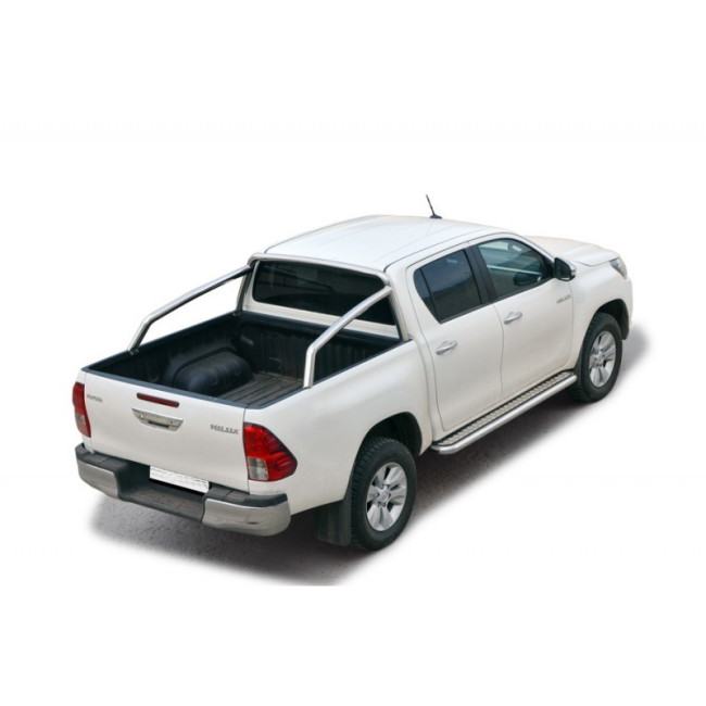 Защита порогов с алюминиевым листом (d63,5) для Toyota Hilux pickup (2017-н.в.) купить в интернет-магазине tuning63